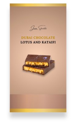 Дубайський шоколад бісквіт Lotus та катаїфі LАVIVA CHOCOLATE, 200г UA-0313 фото