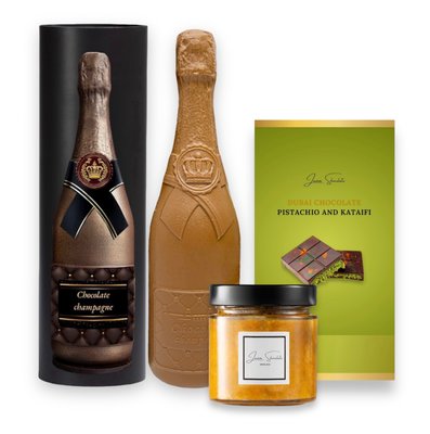 Dubai chocolate and champagne set LAVIVA CHOCOLATE