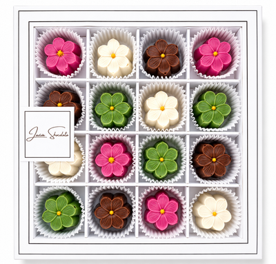 Цукерки шоколадні LAVIVA CHOCOLATE Flowers mix 16 шт, 160г UA-0216 фото